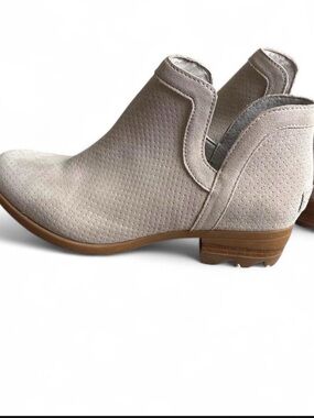 Sorel Light Taupe Perforated Suede Ankle Bootie